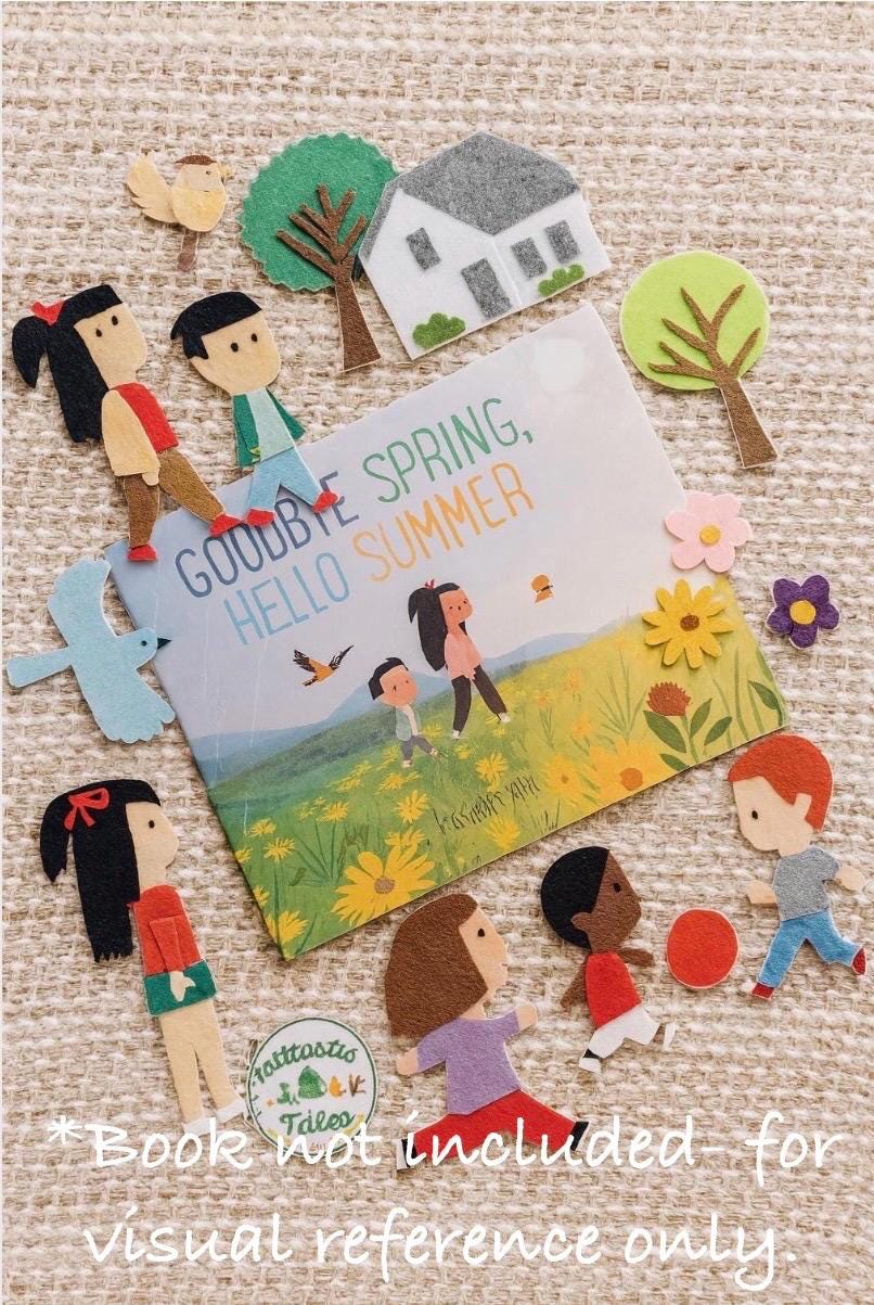 Spring Felt Story Set | Goodbye Winter Hello Spring | Preschool Literacy Center | Flannel Board Activity