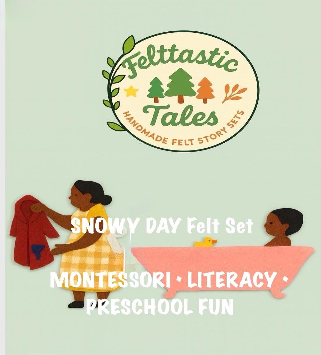 The Snowy Day Felt Story Set | Winter Preschool Activity | Story Retelling | Montessori & Literacy Learning Companion