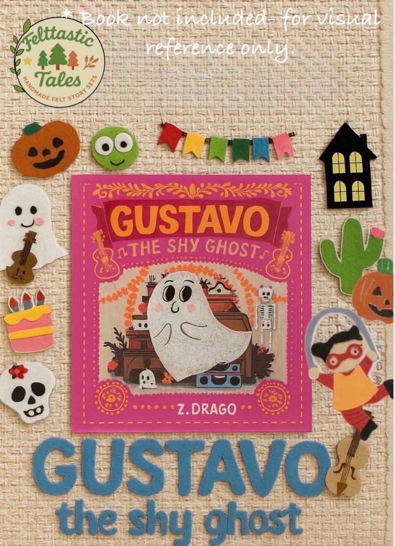 Gustavo the Shy Ghost Felt Story Set: Handmade Storytelling Props