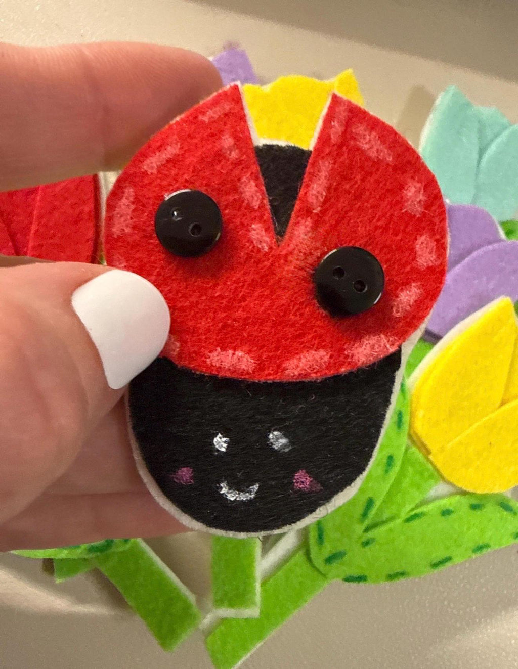 Felt Ladybug Story Set: Spring Tulips Counting Game