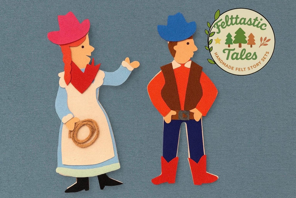 Gingerbread Cowboy Felt Story Set | Western Preschool Literacy | Story Retelling Activity | Montessori Felt Board
