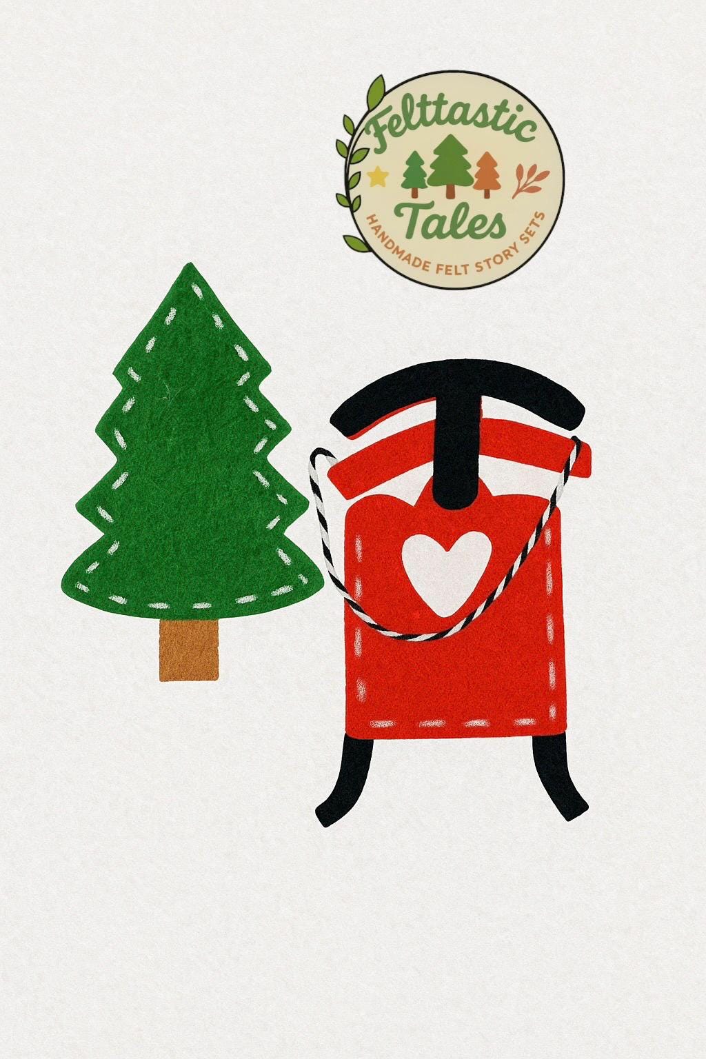 Little Red Sleigh Christmas Felt Story Set | Christmas Flannel Board Set