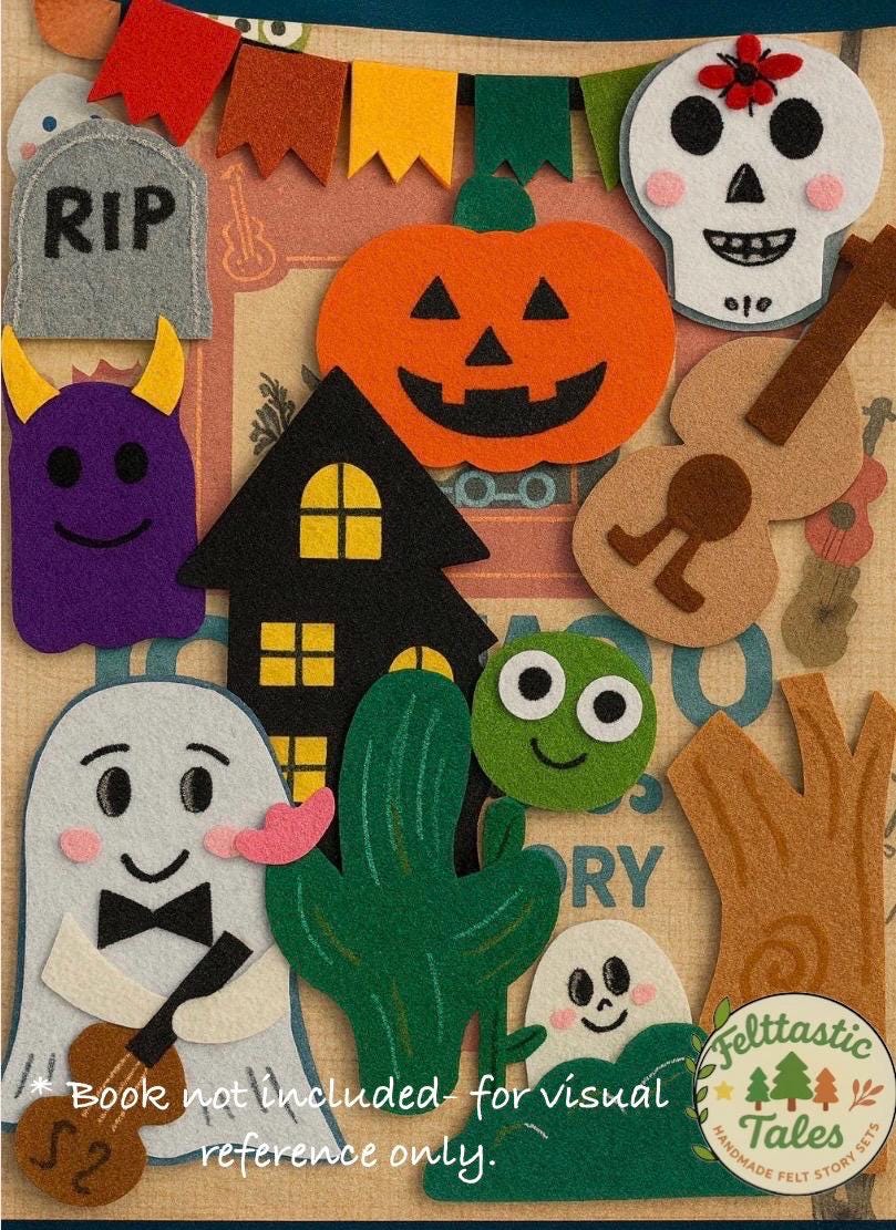 Gustavo the Shy Ghost Felt Story Set - Handmade Storytelling