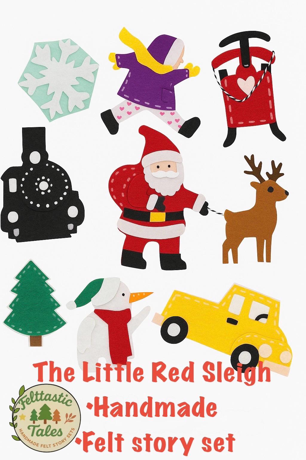 Little Red Sleigh Christmas Felt Story Set | Christmas Flannel Board Set
