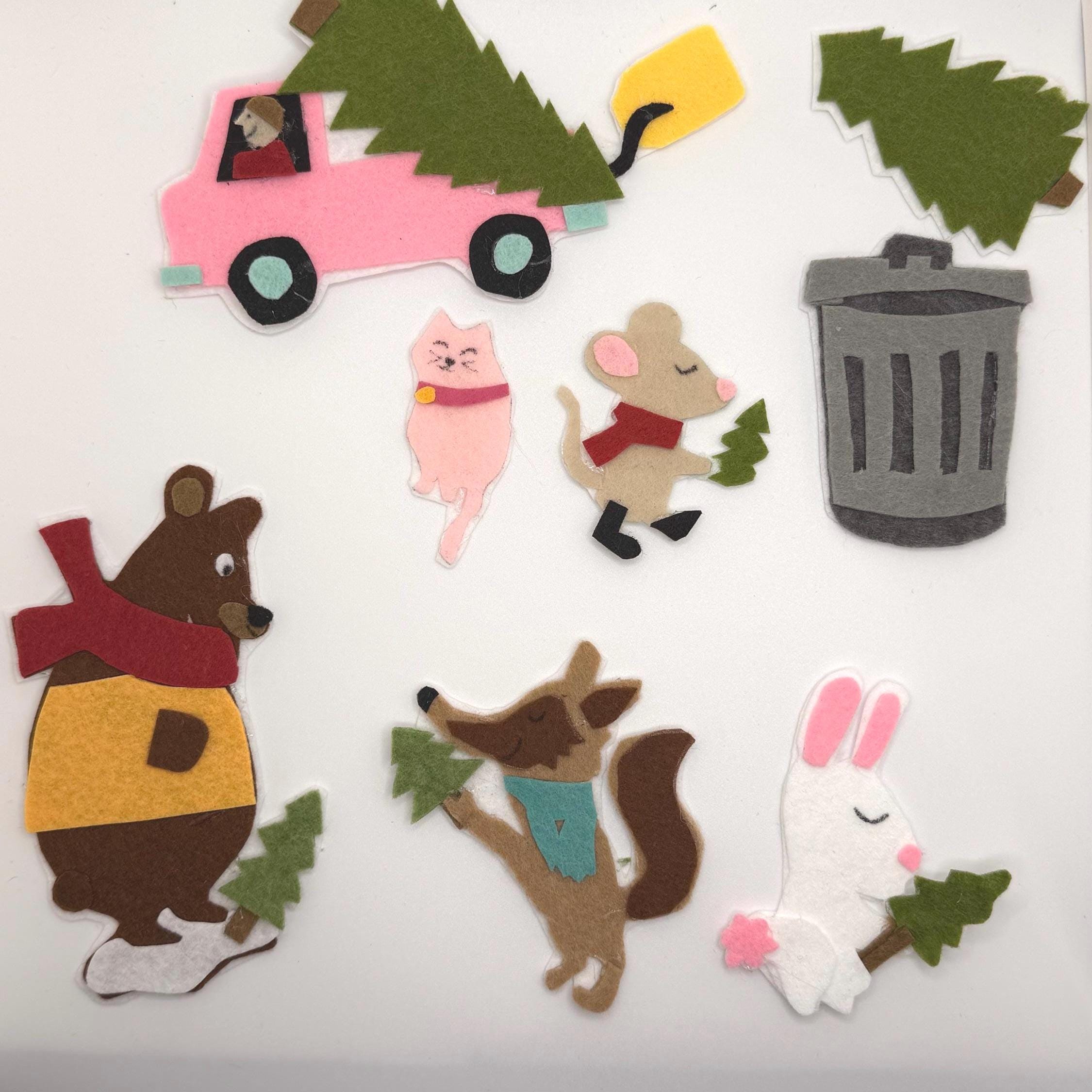 Christmas Tree Felt Story Set for kids|  Handmade Holiday Flannel board set