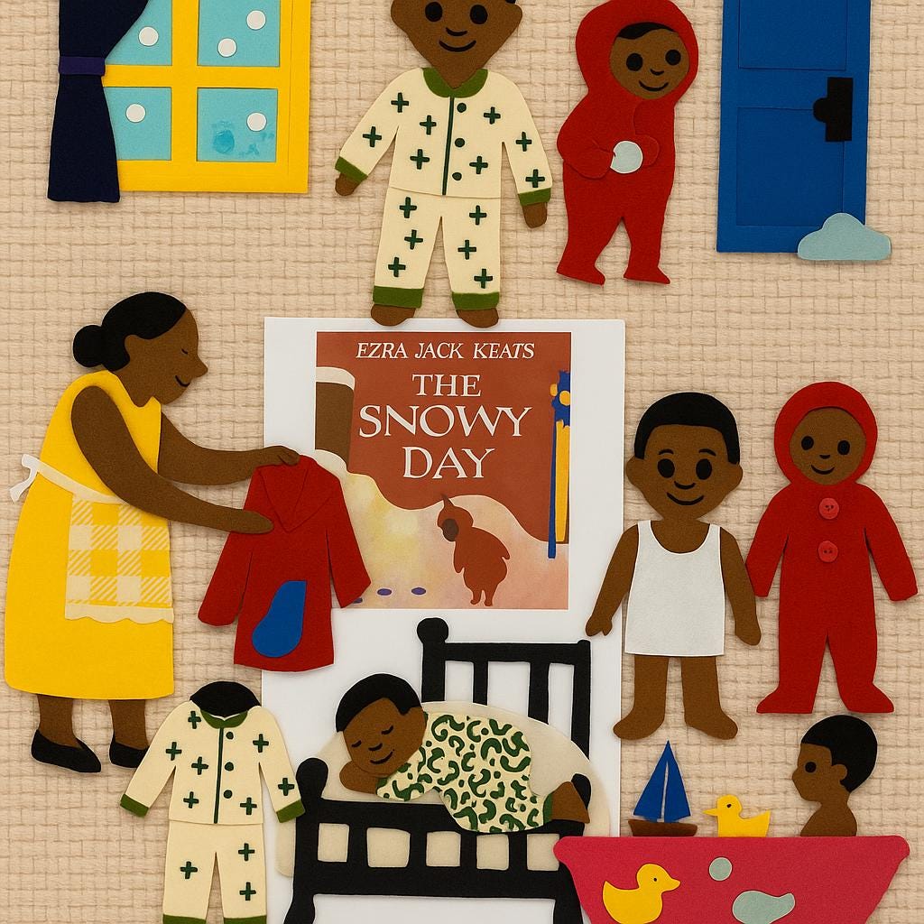 The Snowy Day Felt Story Set | Winter Preschool Activity | Story Retelling | Montessori & Literacy Learning Companion