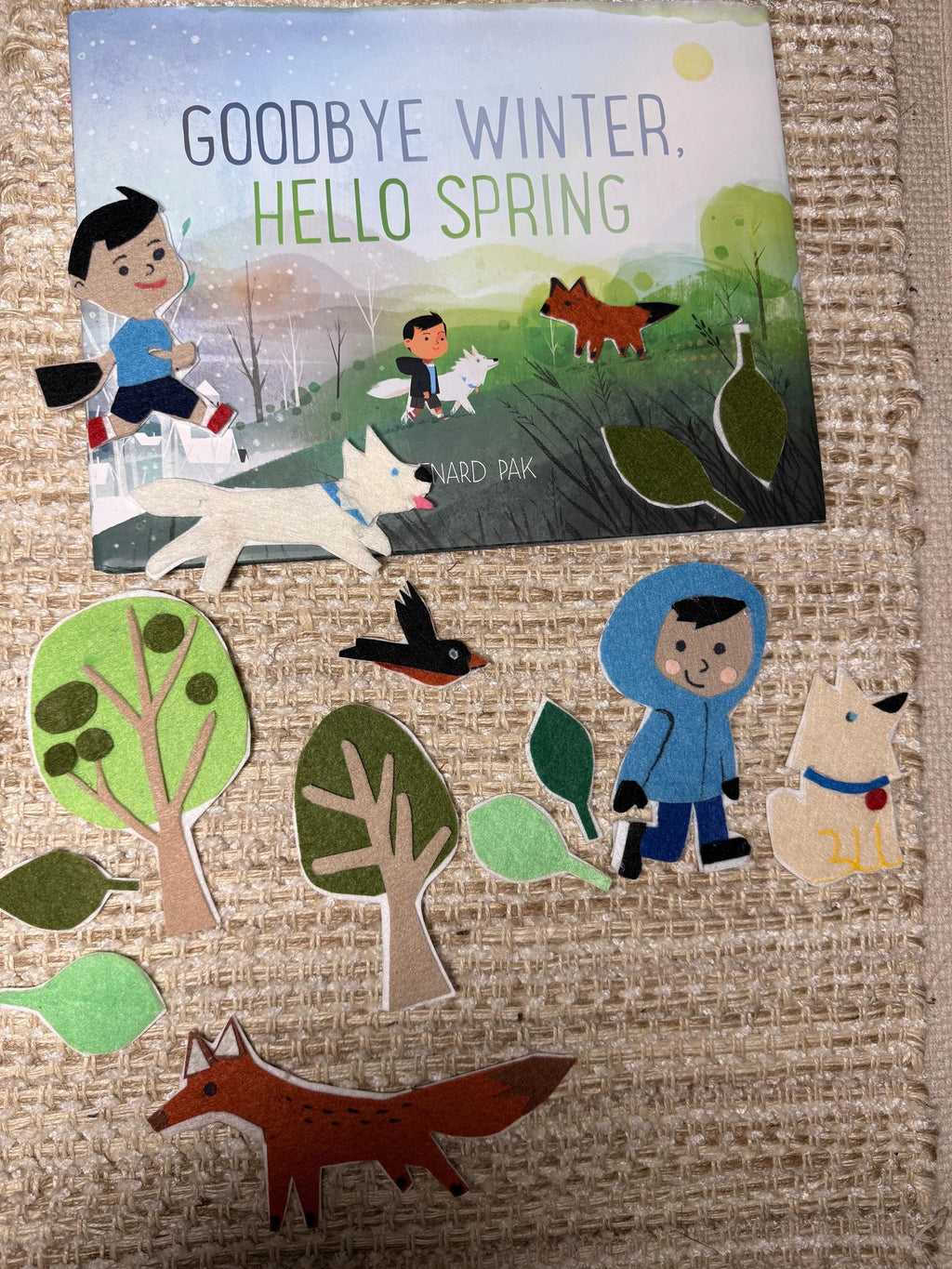 Goodbye Winter Hello Spring Felt Story Set |  Spring Preschool Literacy Center | Flannel Board Activity