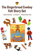Gingerbread Cowboy Felt Story Set | Western Preschool Literacy | Story Retelling Activity | Montessori Felt Board