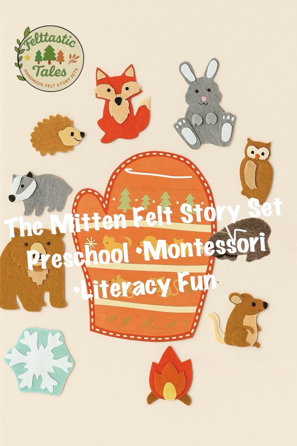 The Mitten Felt Story Set | Preschool Winter Literacy Activity | Story Retelling Set | Montessori Felt Board