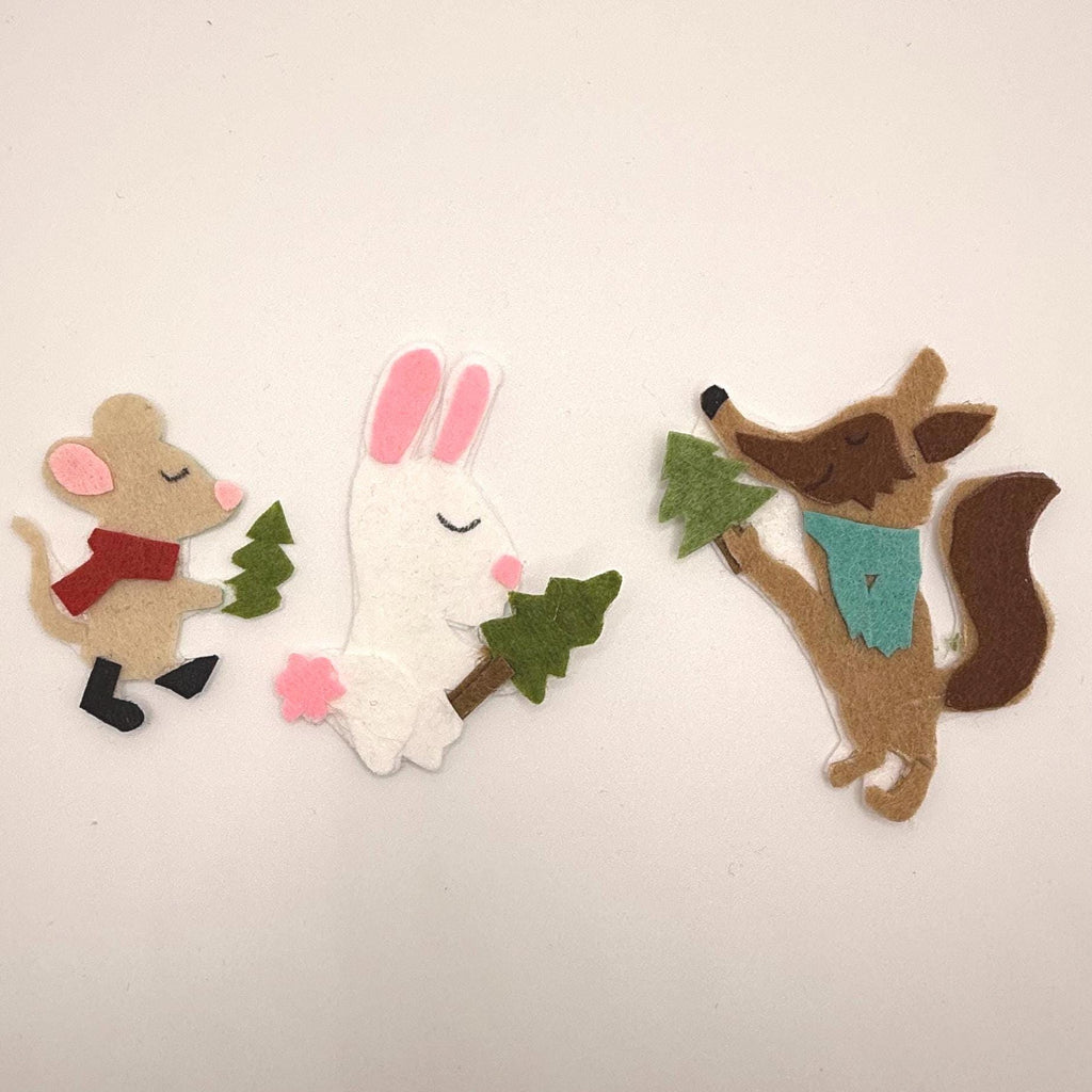 Christmas Tree Felt Story Set for kids|  Handmade Holiday Flannel board set