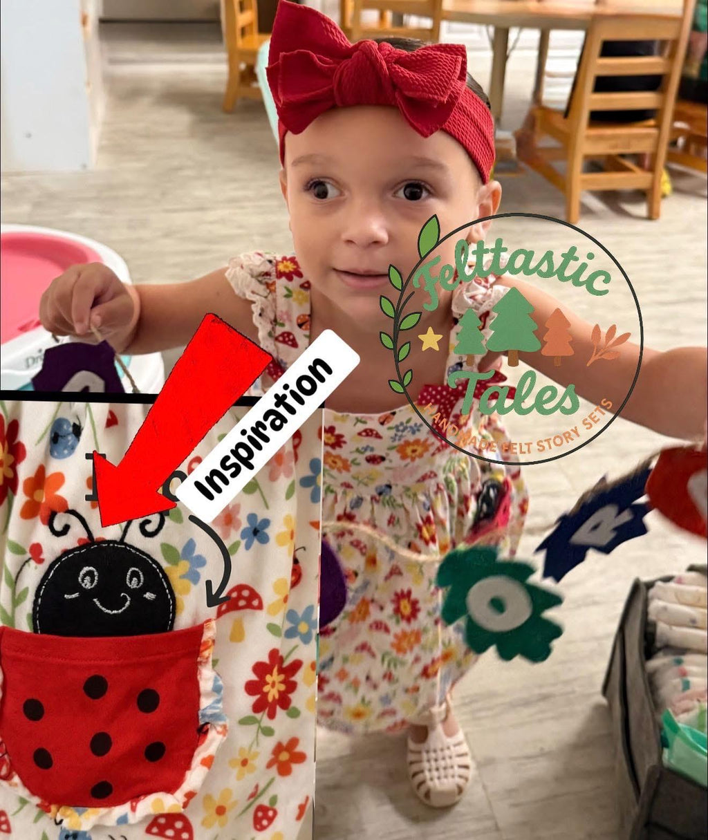 Felt Ladybug Story Set: Spring Tulips Counting Game