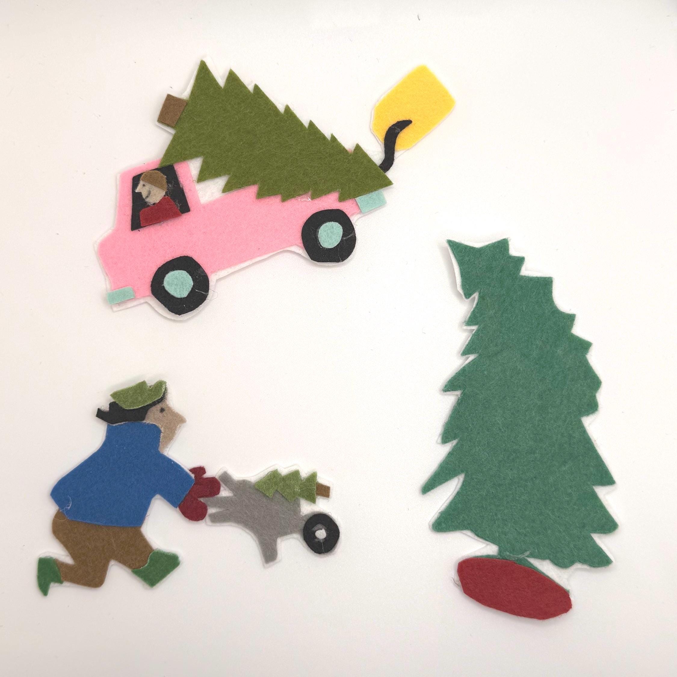 Christmas Tree Felt Story Set for kids|  Handmade Holiday Flannel board set