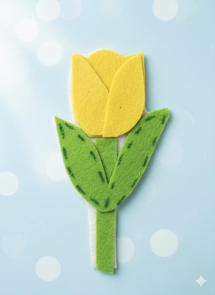 Felt Ladybug Story Set: Spring Tulips Counting Game