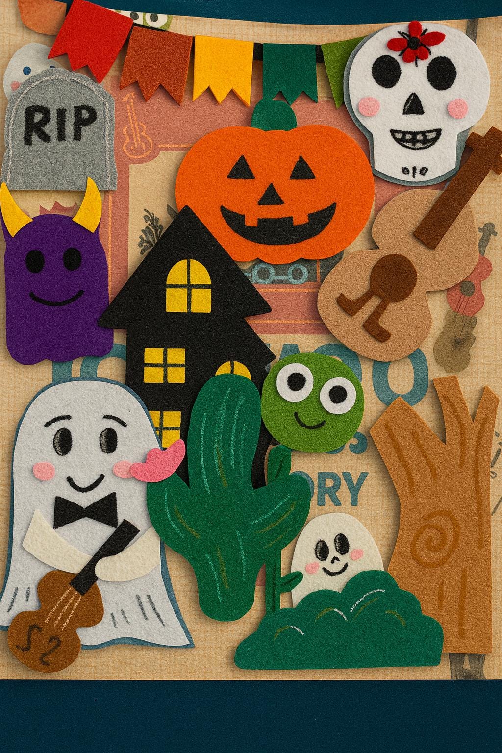 Gustavo the Shy Ghost Felt Story Set - Handmade Storytelling