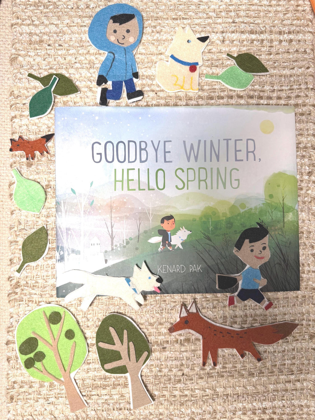 Goodbye Winter Hello Spring Felt Story Set |  Spring Preschool Literacy Center | Flannel Board Activity